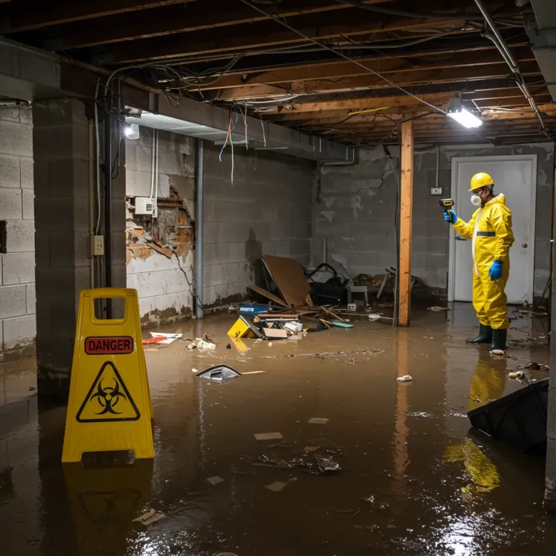 Flooded Basement Electrical Hazard in Clinton, IN Property